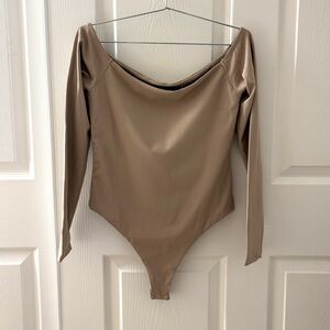 Forever 21 Tan Long Sleeve Bodysuit